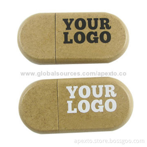Wood Round USB Stick with 16GB Storage Capacity, Supports Password Protection and Bootable Function